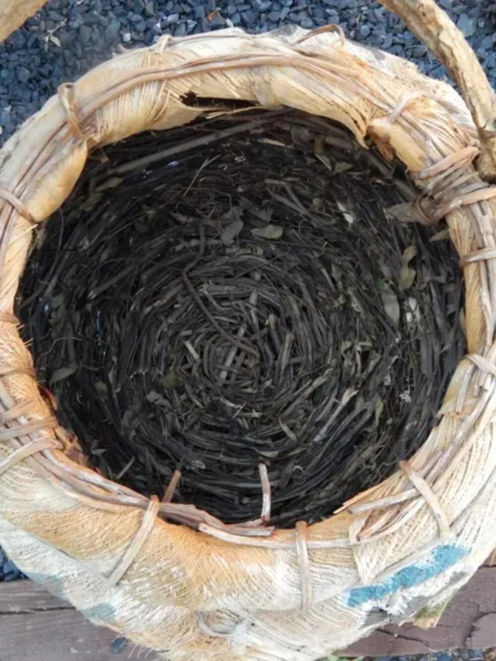 Vintage Coconut Husk & Twig Native American Style Southwestern Basket *****